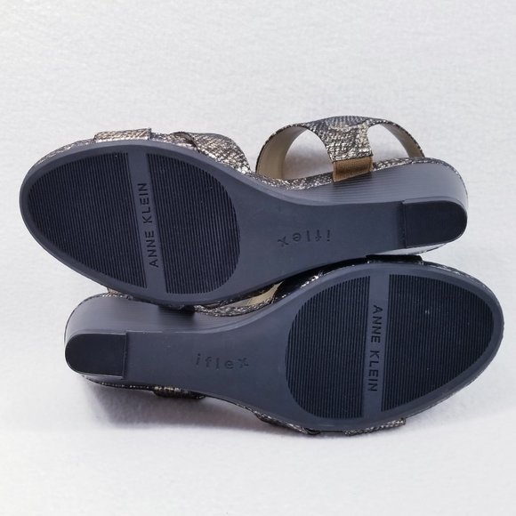 Anne Klein Sarry Wedge Snake Print Sandal - New - Picture 8 of 10
